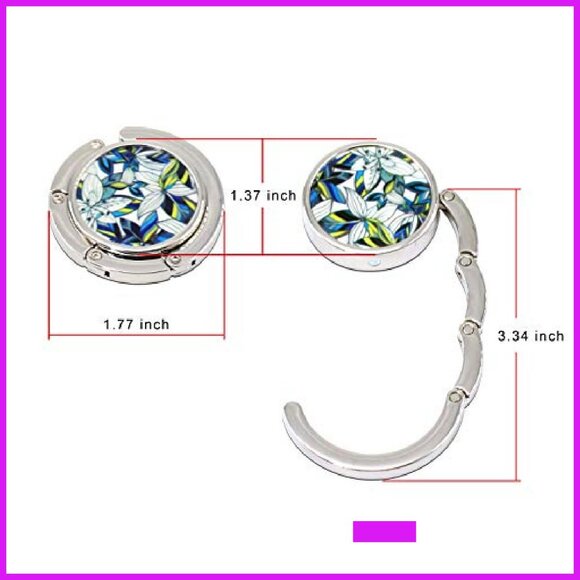 Foldable Handbag Hangers Set of 6 Mixed Patterns Zinc Alloy Practical Chic - Picture 5 of 8